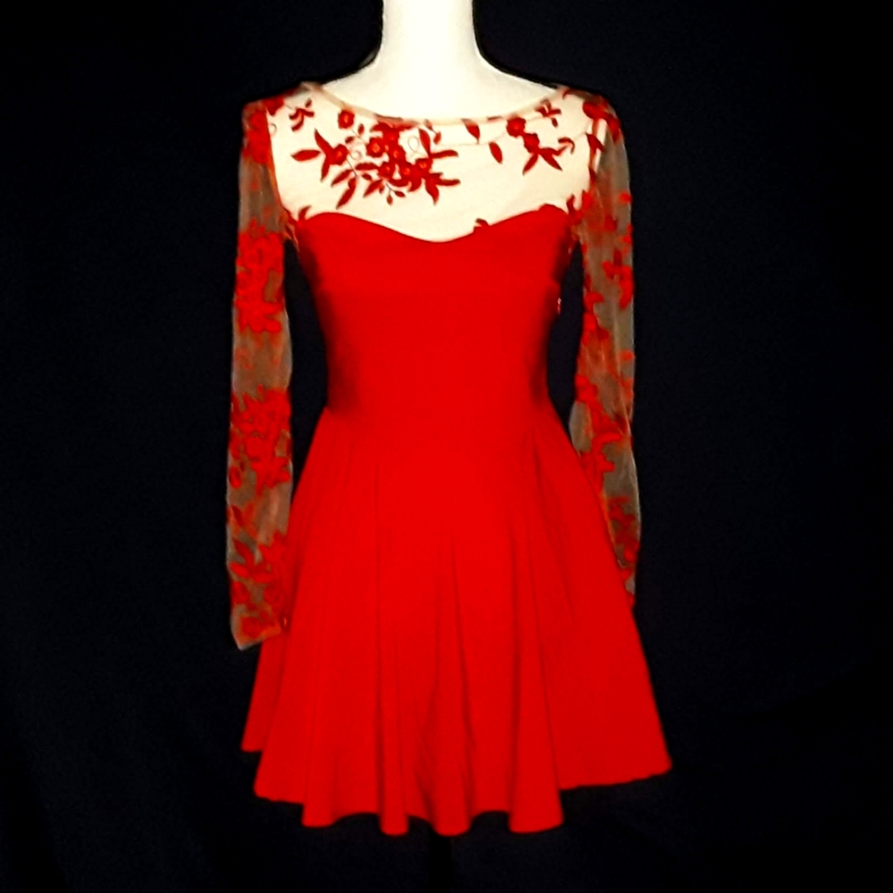 NWT CITY GODDESS LONDON SKATER DRESS LIPSTICK RED UK 10 US 6